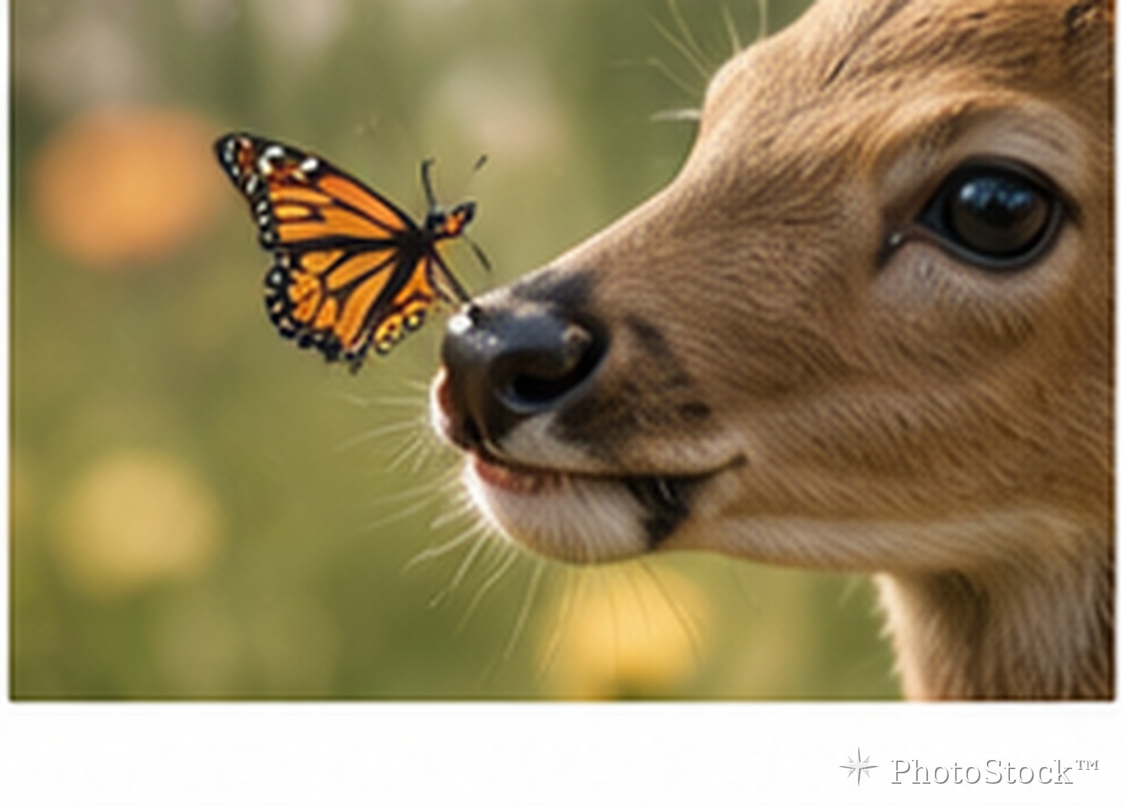 Dog meeting a butterfly