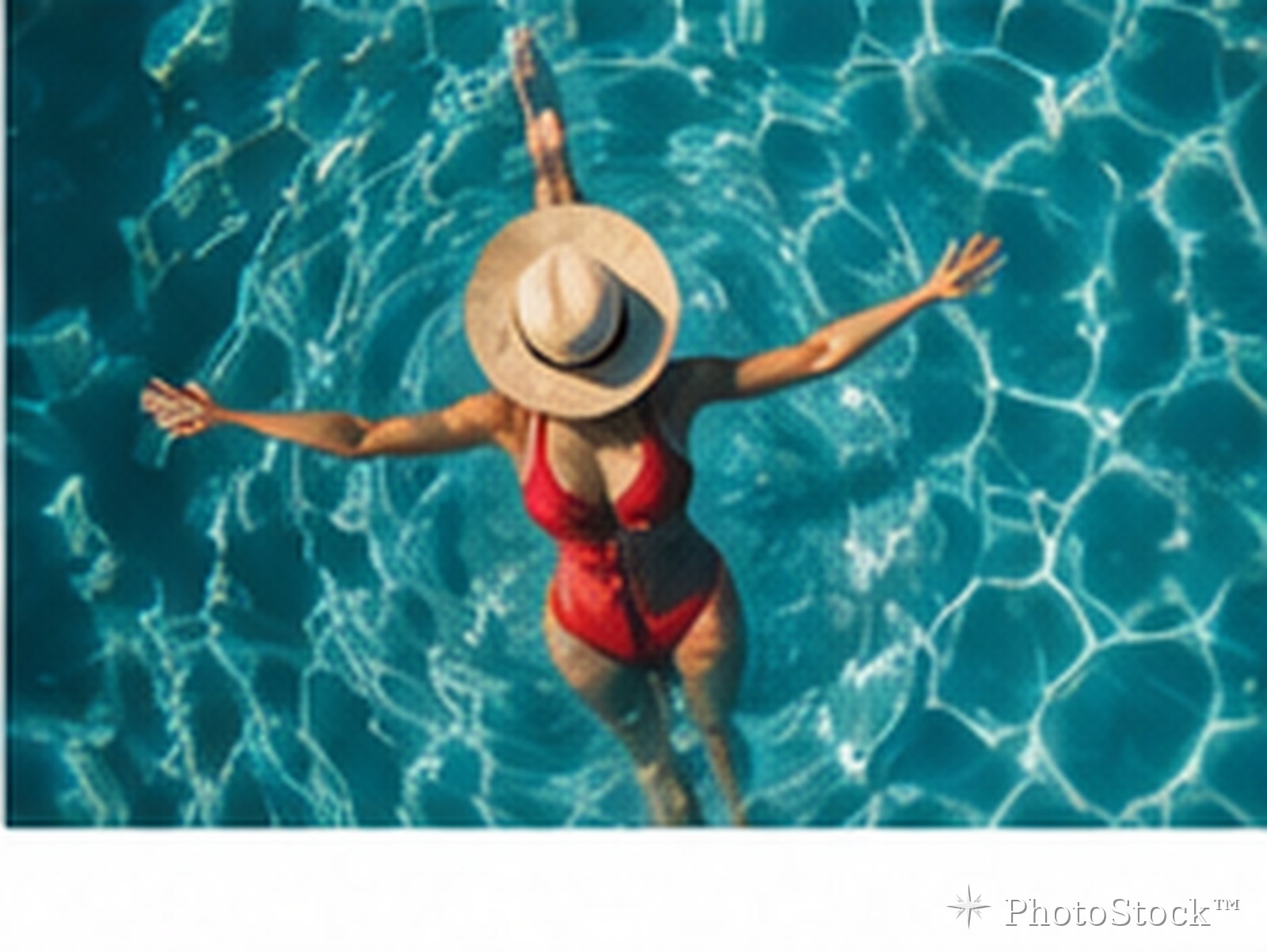 Snorkeler floating over clear blue water